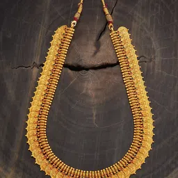 Kushal's Fashion Jewellery Silver Gold-Plated Temple Necklace-picture-56