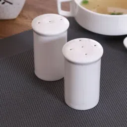 Clay Craft White Ceramic Salt & Pepper Set - Set of 2-image-42