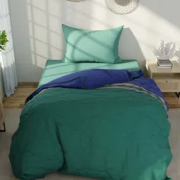 NAUTICA Hampton Green & Blue Satin Cotton 210 TC Single Comforter image 2