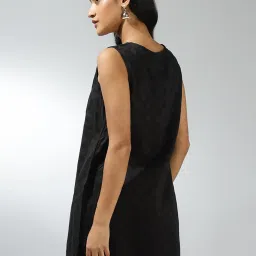 Fabindia Black Cotton Embroidered A Line Kurti image 2