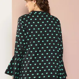 Qurvii Black Printed Top image 2