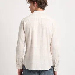 The Bear House Beige Slim Fit Checks Shirt image 2