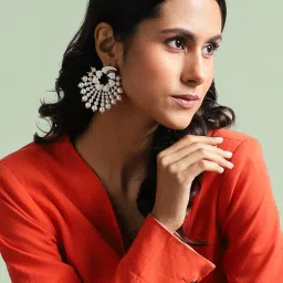 SOHI Circular Pearl Drop Earrings For Women image 2