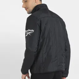Reebok Black Polyamide Regular Fit Solid Training Light Padded Basic Jacket image 2