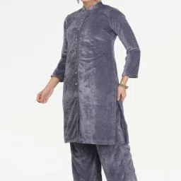 Kaanchie Nanggia Grey Velvet Jacket with Pant image 2