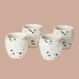 Living Scapes by Pantaloons Yellow Stoneware Kulhad Cup (0.75 L) - Set of 4 image 2
