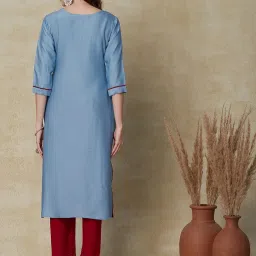 Fashor Blue Embellished Straight Kurta image 2