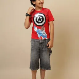 Kidsville Captain America Printed Regular Fit T-Shirt for Boys image 4