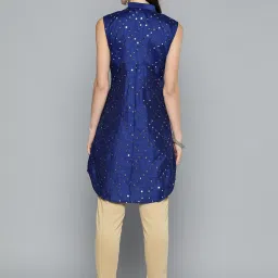 Jompers Blue Embroidered A Line Kurti image 2