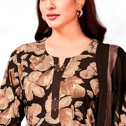 shree jeenmata collection Women Floral Printed Regular Pure Cotton Kurta with Trousers & With Dupatta image 3