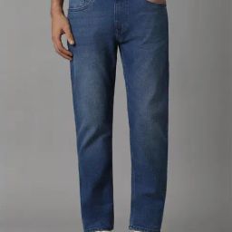 Louis Philippe Navy Cotton Slim Fit Jeans-picture-44