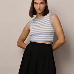 Only Blue & Cream Striped Tank Top image 2