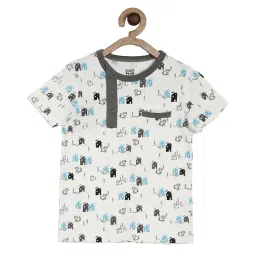 MINIKLUB Boys Off White Printed T-Shirt-picture-27