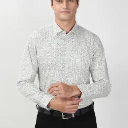 Peter England White Cotton Regular Fit Printed Shirt-picture-20