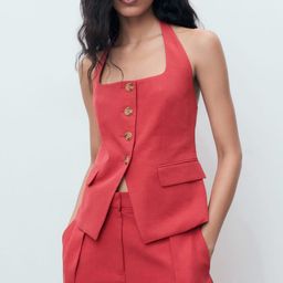 MANGO Halter Neck Button Down Waistcoat-picture-35