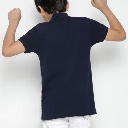 Lil Tomatoes Kids Navy Solid Polo T-Shirt image 2
