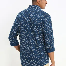 Allen Solly Blue Cotton Slim fit Print Casual Shirt image 2