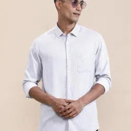 Crocodile Purple Viscose Rayon Striped Regular Fit Shirt image 3