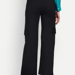 Broadstar Black Relaxed Fit High Rise Cargos image 2