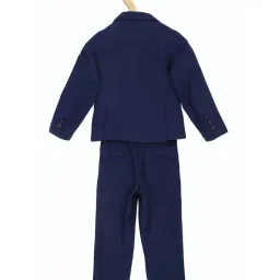 Allen Solly Junior Navy Cotton Logo Full Sleeves Blazer Set image 2
