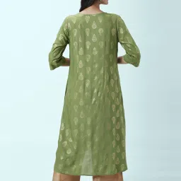 Rangmanch by Pantaloons Green Printed A Line Kurta image 2