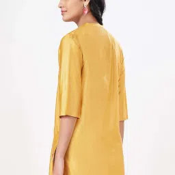 Rangmanch by Pantaloons Yellow Embroidered A Line Short Kurti image 2
