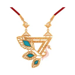 P.C Chandra Jewellers 22k Yellow Gold Blue Colored Leaves with Swan Necklace for Women & Girls-image-79