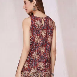 Fabindia Maroon Cotton Printed A Line Short Kurti image 2