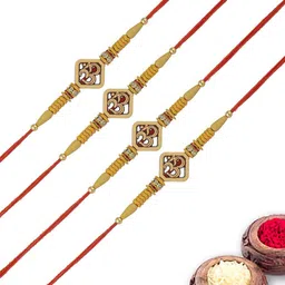 MEIRA JEWELLERY 4-Pcs Rakhi With Greeting Card & Roli Chawal-picture-41