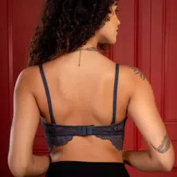 Clovia Grey Lace Padded Bra image 2