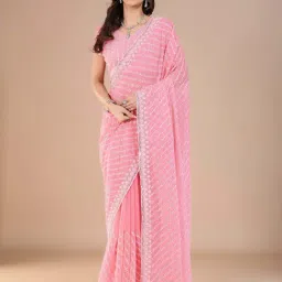 Saree Mall Pink Silk Embroidery Saree with Blouse Piece-picture-36