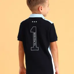 U.S. Polo Assn. Boys Navy Printed Polo T-Shirt image 2