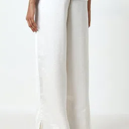 Wardrobe by Westside Ivory Embellished High-Rise Trousers image 2