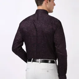 Peter England Purple Slim Fit Printed Shirt image 2