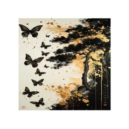 999Store Multicolor Canvas Butterfly Journey Wrapped Painting image 2