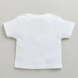 Bumzee Pink Cotton Printed T-Shirt With Dungaree for Girls image 3