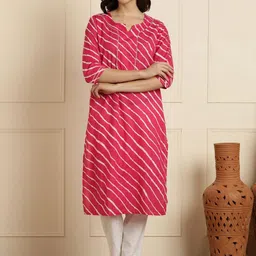 Anouk Women Leheriya Printed Keyhole Neck Gotta Patti Kurta-picture-28