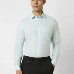 Van Heusen Green Cotton Regular Fit Texture Shirt-picture-32