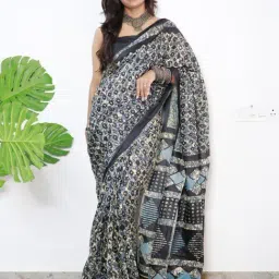 Saree Mall Black Cotton Printed Saree With Unstitched Blouse-picture-17
