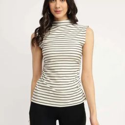 Fablestreet Black & White Striped Knit Top-picture-8
