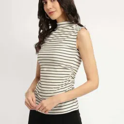 Fablestreet Black & White Striped Knit Top image 3