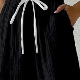 RAJOVATI Women Wide Leg High-Rise Trousers image 3