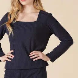 Gipsy Navy Navy Woven Design Top image 5