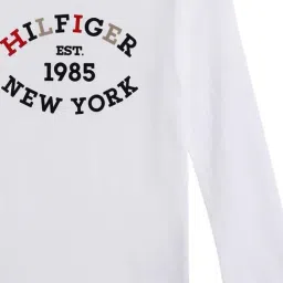 TOMMY HILFIGER White Applique Regular Fit T-Shirt image 3