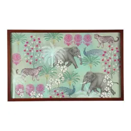 India Circus by Krsnaa Mehta Wildlife Safari Printed Multicolor Wood Breakfast Table image 4