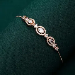Panash American Diamond Gold Plated Charm Bracelet-picture-11