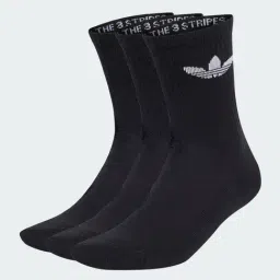 Adidas Originals Black Mid Socks Pair of 3 - S-image-21
