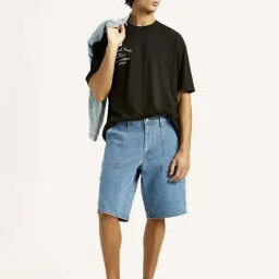 Levi's Blue Loose Fit Denim Shorts image 4