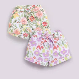 Biskid Pack of 2 Floral Printed Hot Pants Shorts-image-13