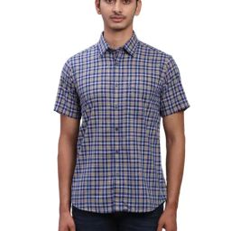 Colorplus Blue Regular Fit Checks Shirt-picture-43